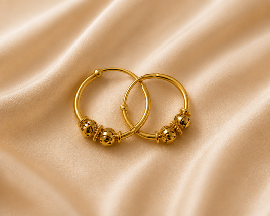 Gold Charm Hoop Earrings